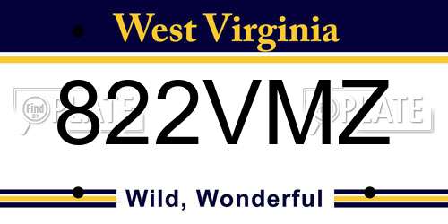 822VMZ West Virginia License Plate
