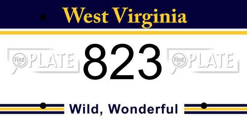 823 West Virginia License Plate