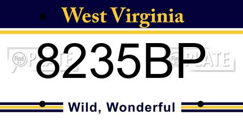 8235BP West Virginia License Plate