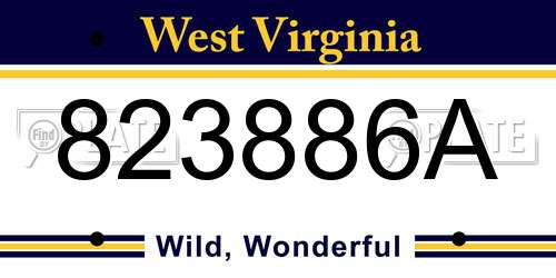 823886A West Virginia License Plate