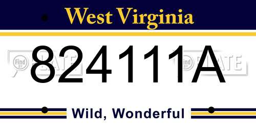 824111A West Virginia License Plate