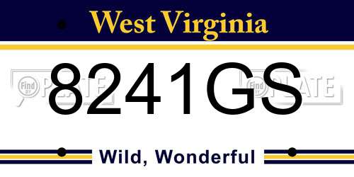 8241GS West Virginia License Plate