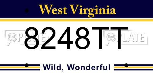 8248TT West Virginia License Plate
