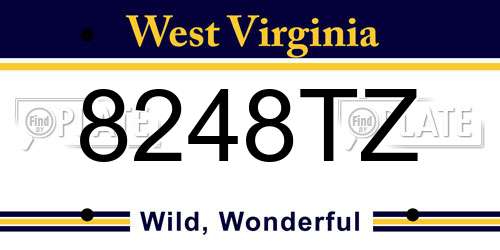 8248TZ West Virginia License Plate