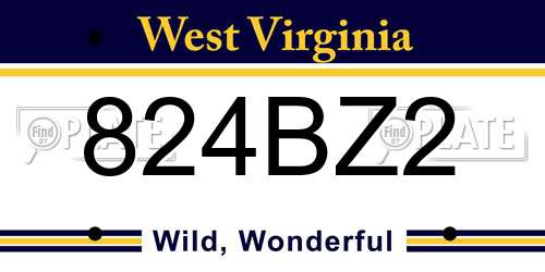 824BZ2 West Virginia License Plate