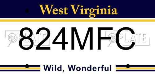 824MFC West Virginia License Plate