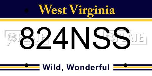 824NSS West Virginia License Plate