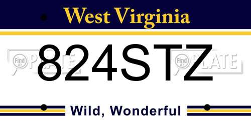 824STZ West Virginia License Plate