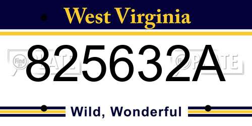 825632A West Virginia License Plate