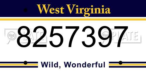 8257397 West Virginia License Plate
