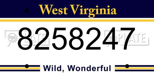 8258247 West Virginia License Plate