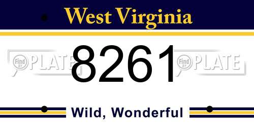 8261 West Virginia License Plate