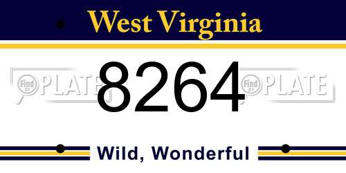 8264 West Virginia License Plate