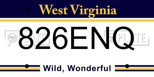 826ENQ West Virginia License Plate