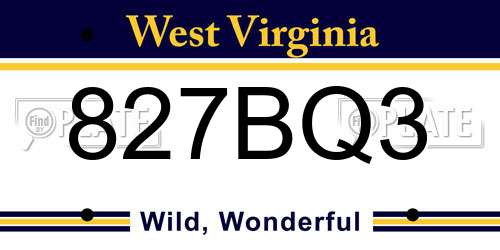 827BQ3 West Virginia License Plate