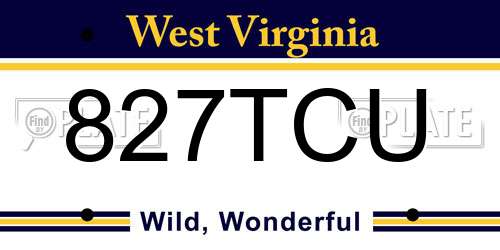 827TCU West Virginia License Plate