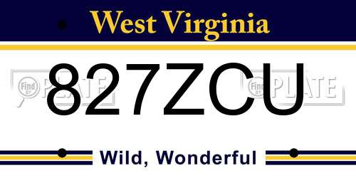 827ZCU West Virginia License Plate