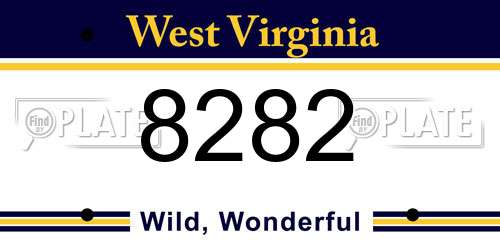 8282 West Virginia License Plate