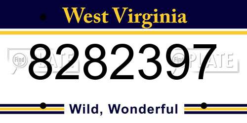8282397 West Virginia License Plate