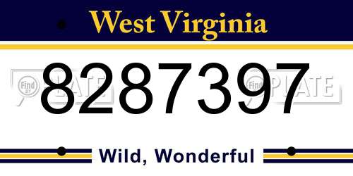 8287397 West Virginia License Plate