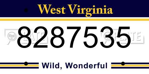 8287535 West Virginia License Plate