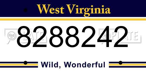 8288242 West Virginia License Plate