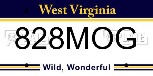 828MOG West Virginia License Plate
