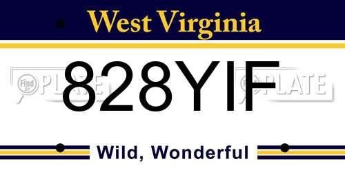 828YIF West Virginia License Plate