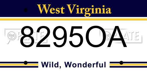 8295OA West Virginia License Plate