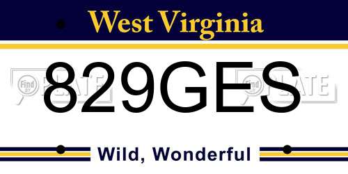 829GES West Virginia License Plate