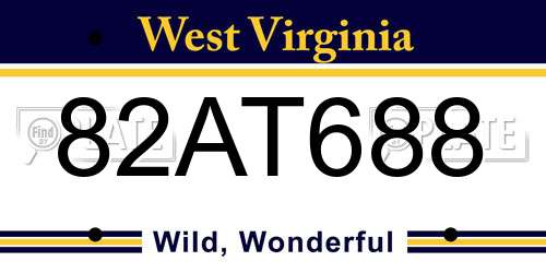 82AT688 West Virginia License Plate