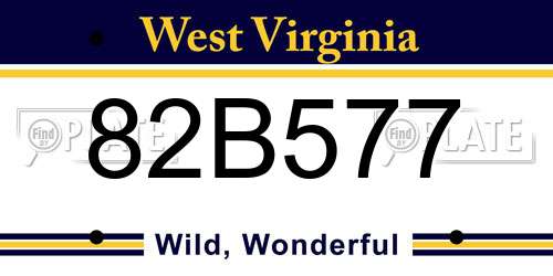 82B577 West Virginia License Plate
