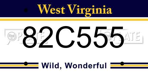 82C555 West Virginia License Plate