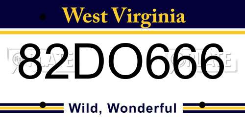82DO666 West Virginia License Plate