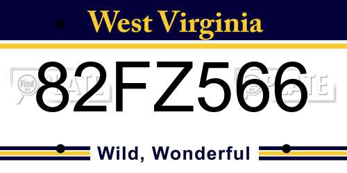 82FZ566 West Virginia License Plate