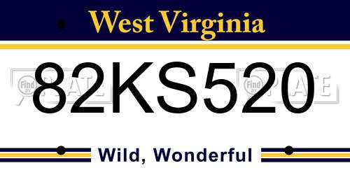 82KS520 West Virginia License Plate