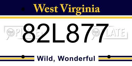 82L877 West Virginia License Plate