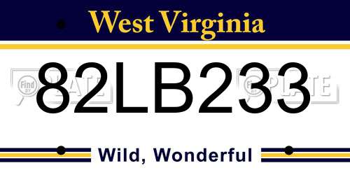 82LB233 West Virginia License Plate