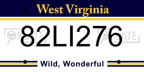 82LI276 West Virginia License Plate