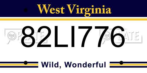 82LI776 West Virginia License Plate