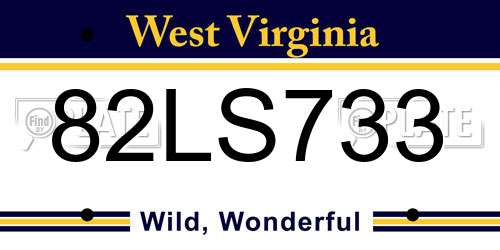 82LS733 West Virginia License Plate