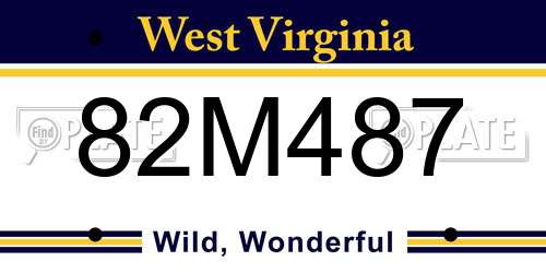 82M487 West Virginia License Plate