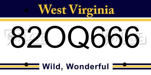 82OQ666 West Virginia License Plate