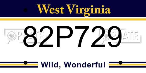 82P729 West Virginia License Plate