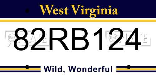 82RB124 West Virginia License Plate
