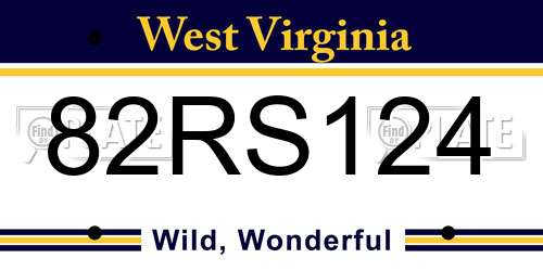 82RS124 West Virginia License Plate