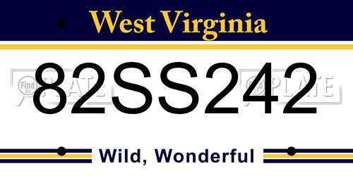 82SS242 West Virginia License Plate