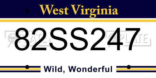 82SS247 West Virginia License Plate