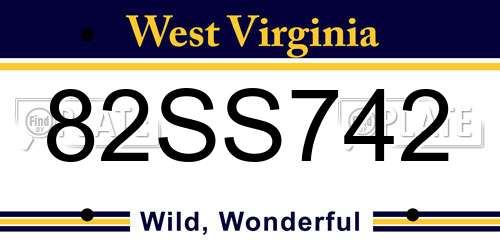 82SS742 West Virginia License Plate
