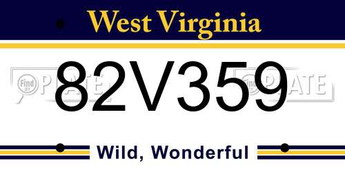82V359 West Virginia License Plate